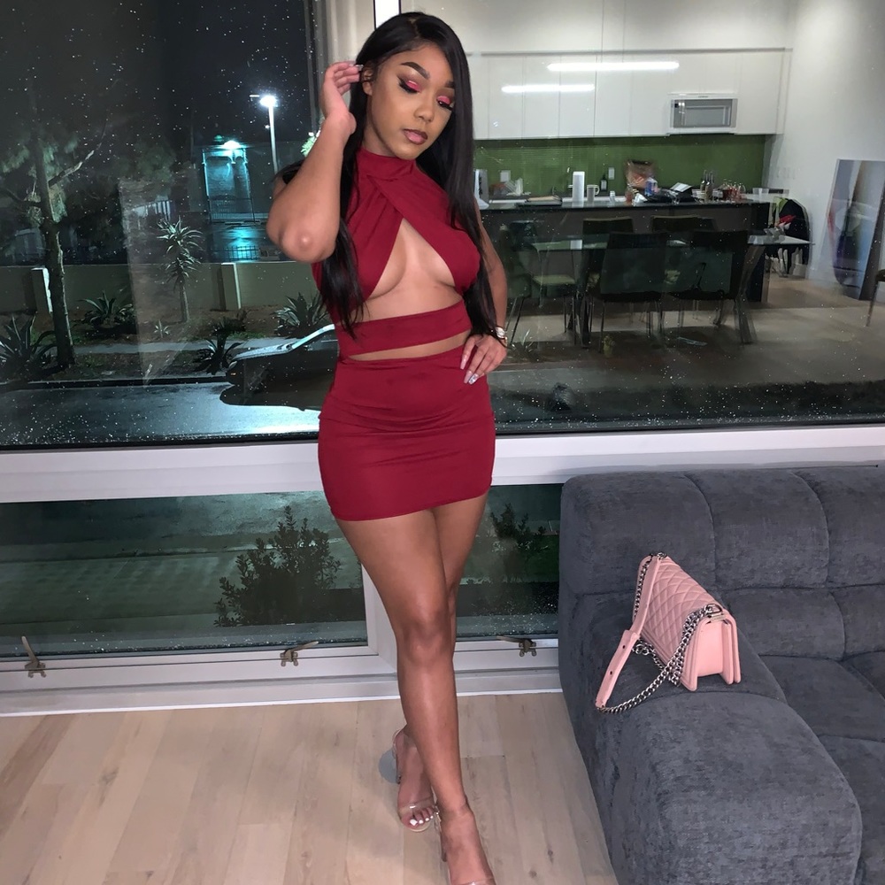Burgundy dress